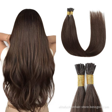 I Tip Human Hair Extensions 100 Strands/Pack Pre Bonded Keratin Stick In Hair Extensions double drawn Stick I tip Hair Extension